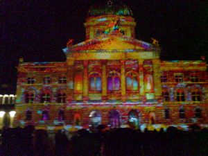Lichtshow Bundesplatz Bern 2014