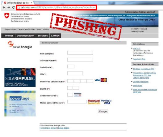 Phishing Mail Bundesamt für Energie BFE