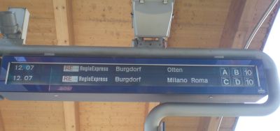 Regioexpress Bern Burgdorf Milano Roma