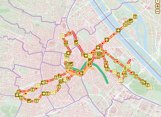 Streckenplan Vienna City Marathon 2015