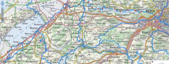 Veloweg Bern - Wohlensee - Golaten - Kerzers - Murten - Avenches