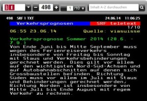 Verkehrsprognose Schweiz Sommer 2014